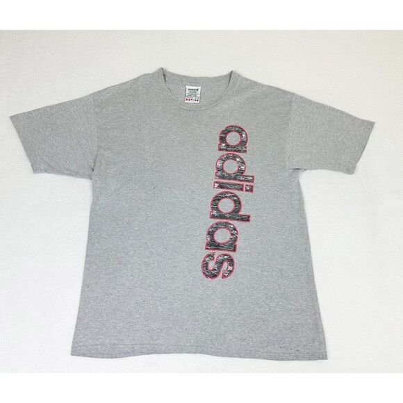 Vintage Mens Adidas T-Shirt Medium Grey Sports - Picture 2 of 9